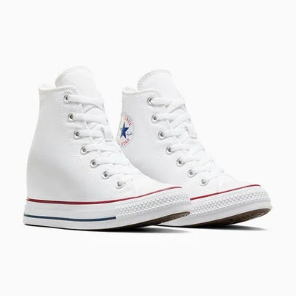 Converse Chuck Taylor All Star Wedge Platform Sneakers White Size US 8 - Picture 2 of 3